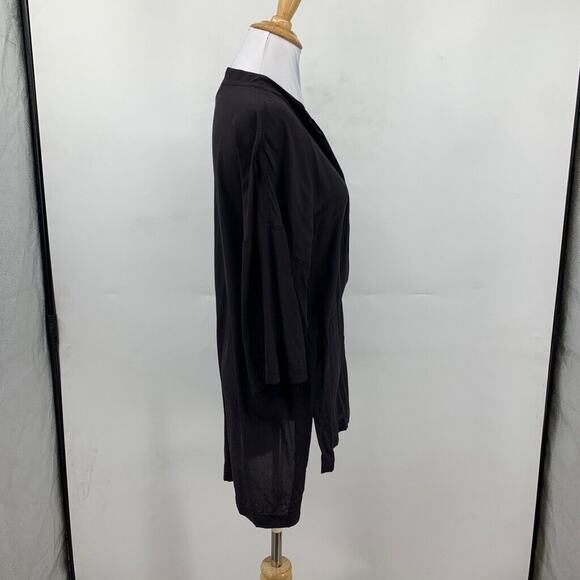 J Crew Blouse Women XS Extra Small Black Silk High Low Drop Shoulder Half Sleeve - Picture 6 of 12